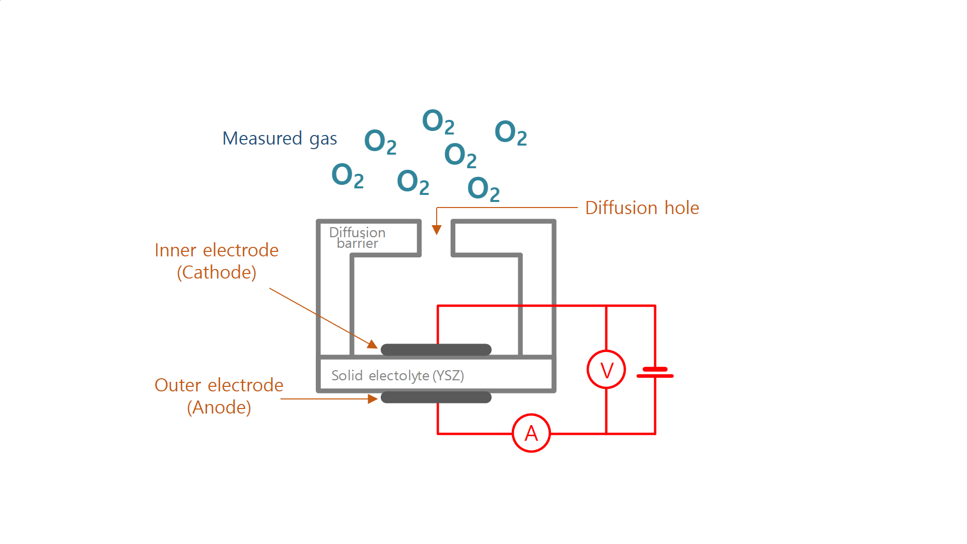 Principle of Limiting Current type O2 Sensor